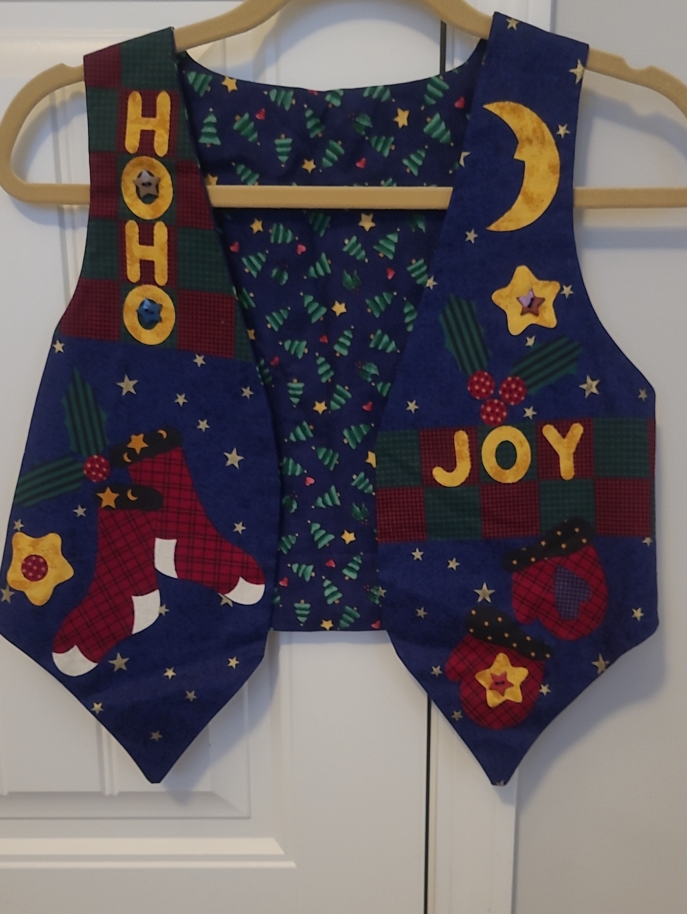 Vintage Blue Kids' Christmas Themed School Vest